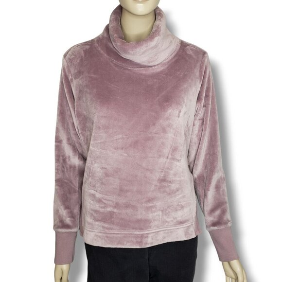 Athleta Double Cozy Karma Funnel Neck Sweater Womens Small Flora Mauve Pullover - Picture 1 of 8